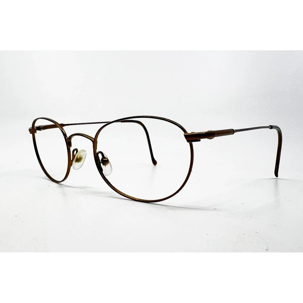 Safilo Team 3900 Eyeglasses Frames Mens Brown Oval Metal Italy 140